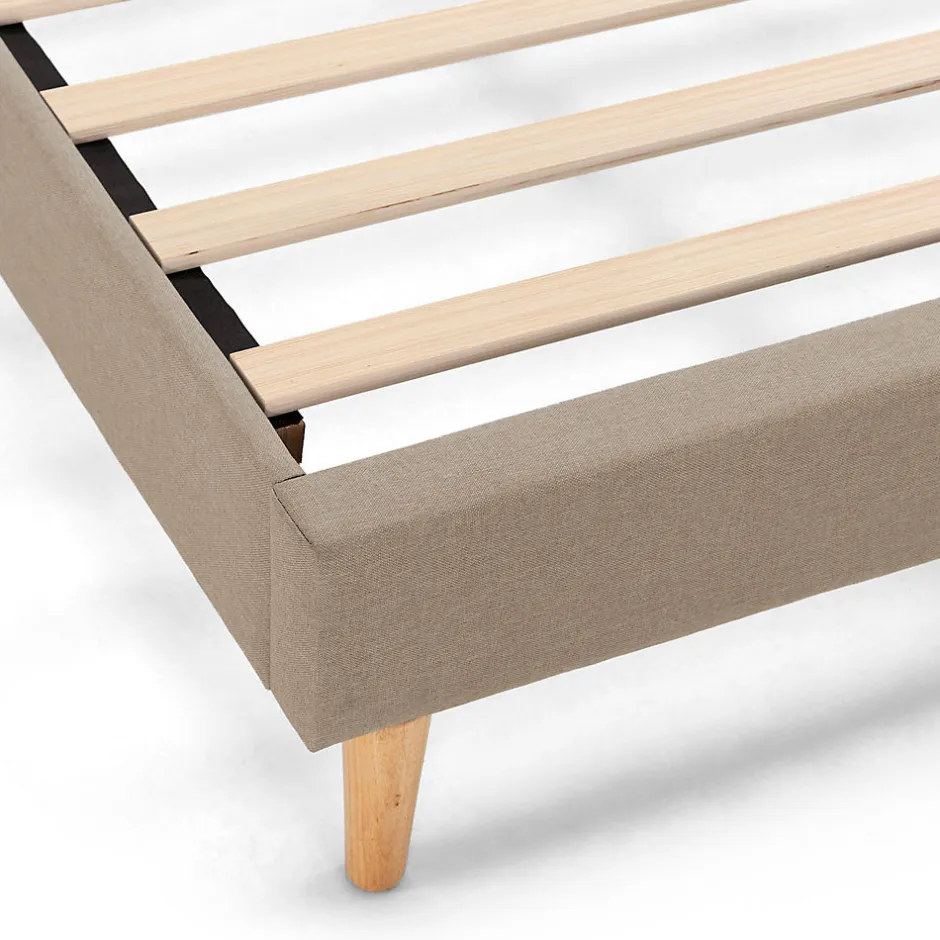Vs Venta-Stock Sommier tapissier Aura 140x200 cm Beige, Hauteur 30 cm