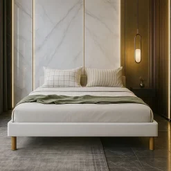 King Of Dreams Sommier tapissier blanc - 180x200 - pieds 20 cm - 2 x 13 lattes - soutien ferme - confort - usage quotidien - ameublement moderne Discount