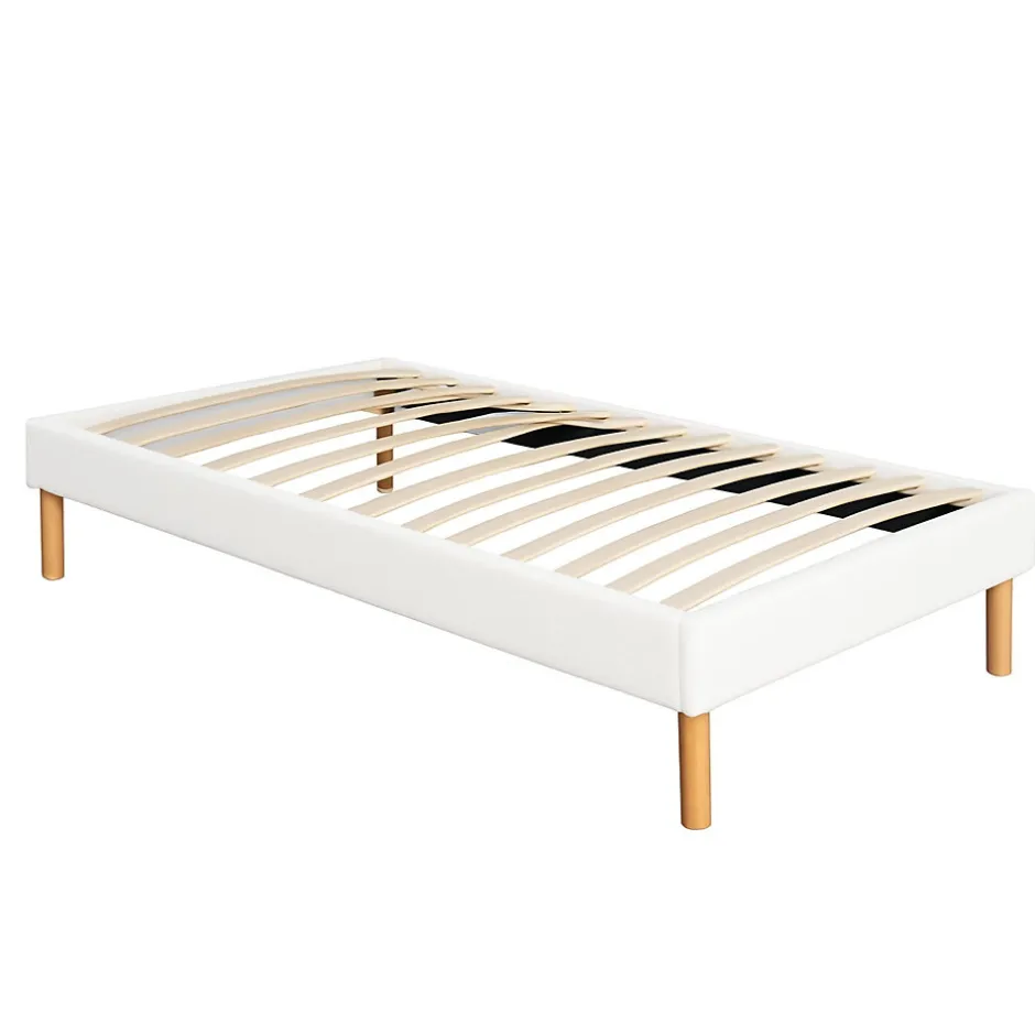 King Of Dreams Sommier tapissier blanc - 80x200 - pieds 20 cm - 13 lattes - montage rapide - confort optimal - usage quotidien