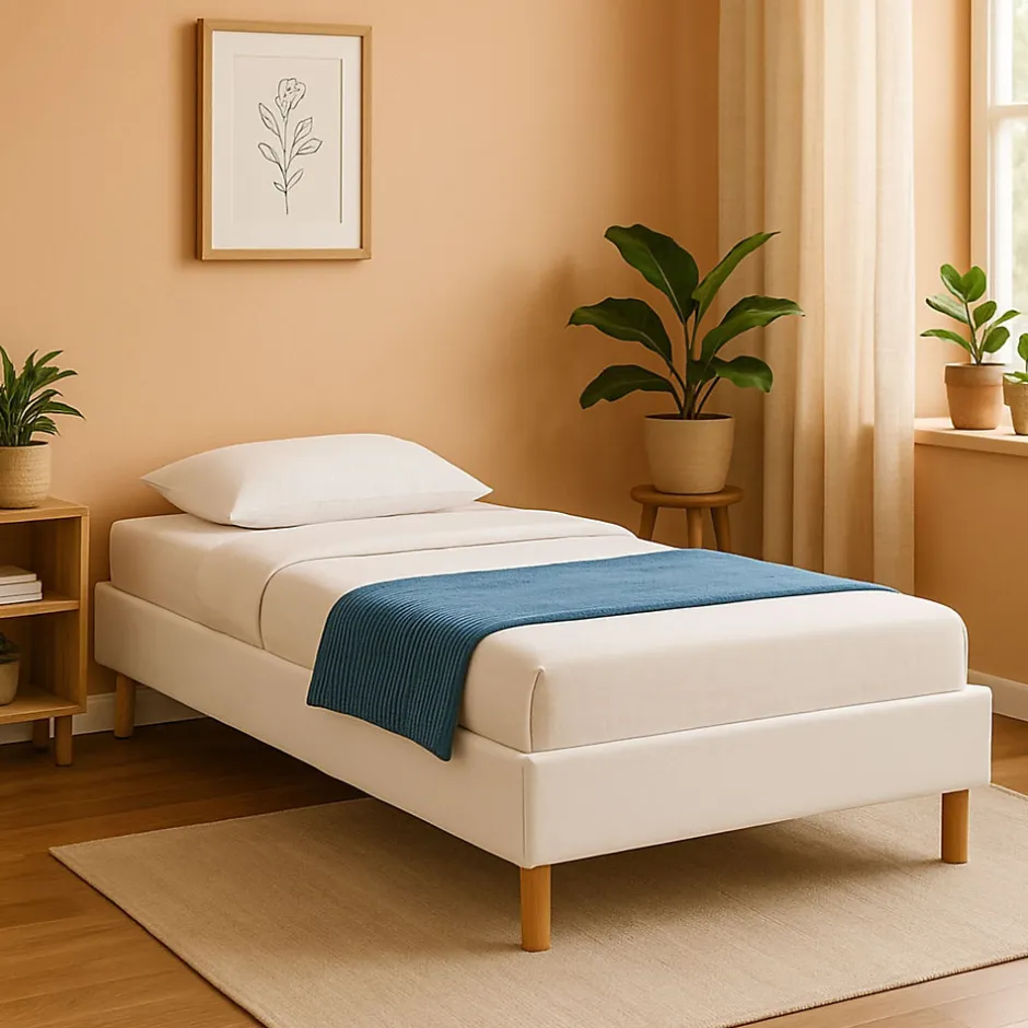 King Of Dreams Sommier tapissier blanc - 80x200 - pieds 20 cm - 13 lattes - montage rapide - confort optimal - usage quotidien