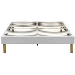 King Of Dreams Sommier tapissier blanc - 140x190 cm - soutien ferme - confort optimal - montage rapide et facile - pieds de 20 cm -pour matelas.