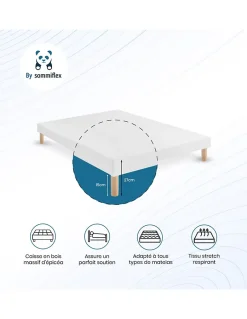 By Sommiflex. SOMMIER TAPISSIER BLANC 90x190 cm FABRICATION FRANÇAISE ARTISANALE PIEDS OFFER Discount