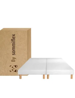 By Sommiflex. SOMMIER TAPISSIER blanc 90x200x2 (180x200) avec PIEDS offerts FABRICATION FRANÇ
