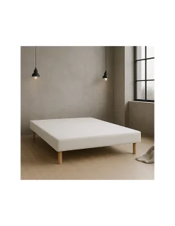 By Sommiflex. Sommier Tapissier Blanc 140x190 Fabrication Française Artisanale