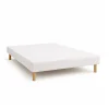 By Sommiflex. SOMMIER TAPISSIER BLANC 130x190 cm FABRICATION FRANÇAISE ARTISANALE PIEDS OFFERTS HAUTEUR avec PIEDS 27 cm