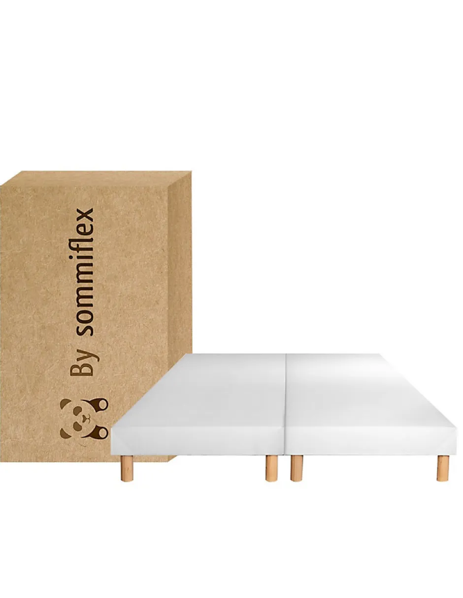 By Sommiflex. SOMMIER TAPISSIER BLANC 80x200x2 (160x200) FABRICATION FRANÇAISE ARTISANALE PIEDS OFFERTS HAUTEUR avec PIEDS 27 cm