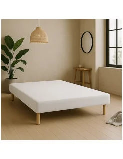 By Sommiflex. Sommier Tapissier Blanc 140x190 Conception Française Artisanale New