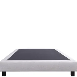 Home Maison Sommier tapissier bois massif gris avec pieds (160x200 cm - Gris)
