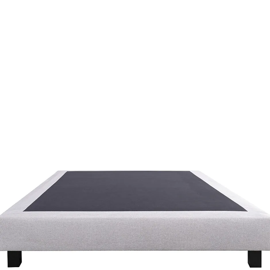 Home Maison Sommier tapissier bois massif gris avec pieds (160x200 cm - Gris)