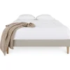 Idimex Sommier tapissier BREST 160 x 200 cm revêtement tissu - Beige