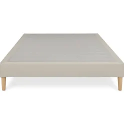 Idimex Sommier tapissier BREST 160 x 200 cm revêtement tissu - Beige