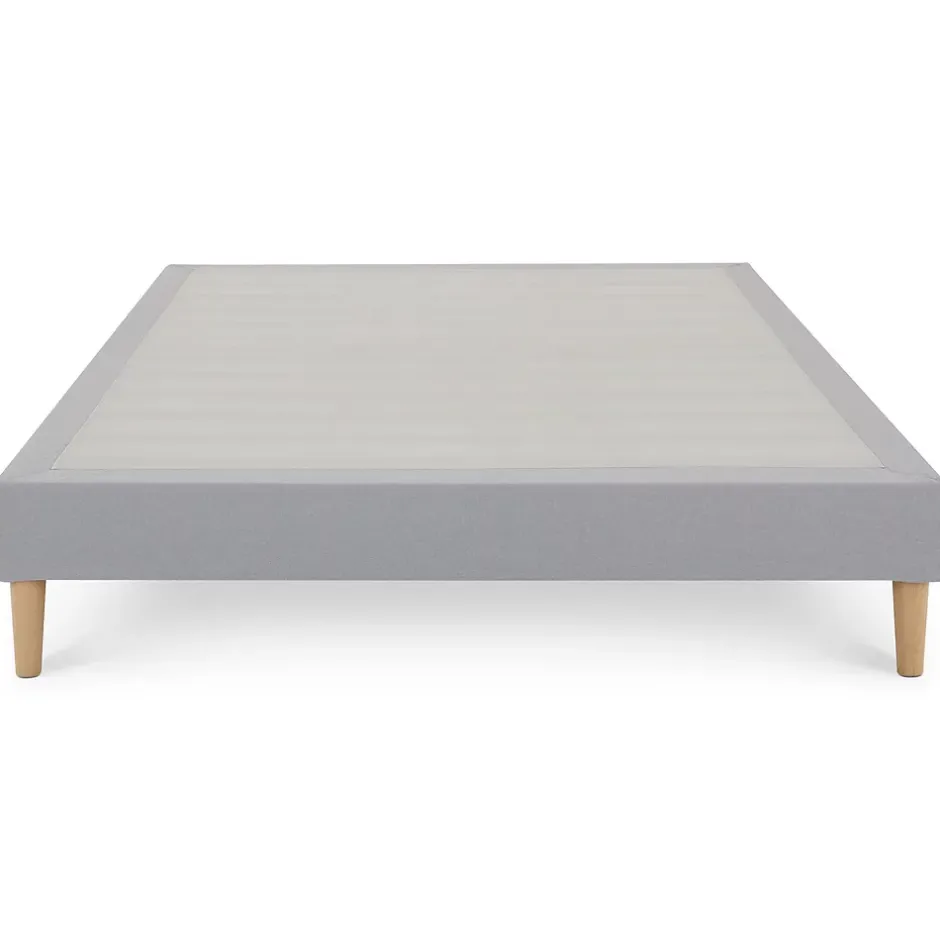 Idimex Sommier tapissier BREST 160 x 200 cm revêtement tissu - Gris Clearance