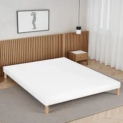 Bellecour Sommier tapissier Capucine 140x190 cm Epaisseur 13 cm Blanc (pieds non inclus) Clearance