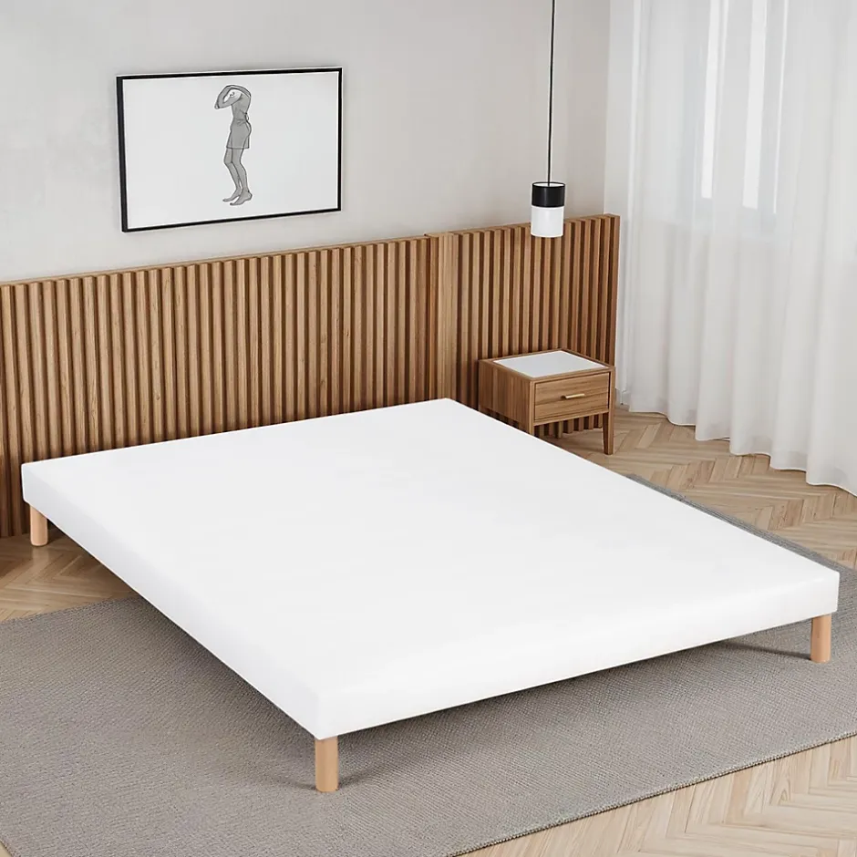 Bellecour Sommier tapissier Capucine 140x190 cm Epaisseur 13 cm Blanc (pieds non inclus) Clearance