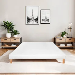 Bellecour Sommier tapissier Constantine 80x200 cm Epaisseur 18 cm Blanc (pieds non inclus) Discount