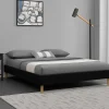 Nuits D'Or Sommier Tapissier Gregory - 160x200 cm - Compatible avec Matelas - 2 x 13 Lattes - Montage Rapide - Design Chic Noir - Clearance