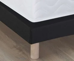 Idliterie Sommier tapissier gris anthracite noir 90x200