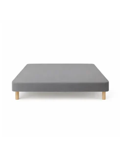 By Sommiflex. SOMMIER TAPISSIER GRIS 160x200 cm FABRICATION FRANÇAISE ARTISANALE PIEDS OFFERTS HAUTEUR avec PIEDS 27 cm