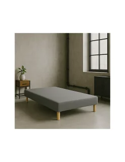 By Sommiflex. SOMMIER TAPISSIER GRIS 120x190 cm FABRICATION FRANÇAISE ARTISANALE PIEDS OFFERTS HAUTEUR avec PIEDS 27 cm Hot