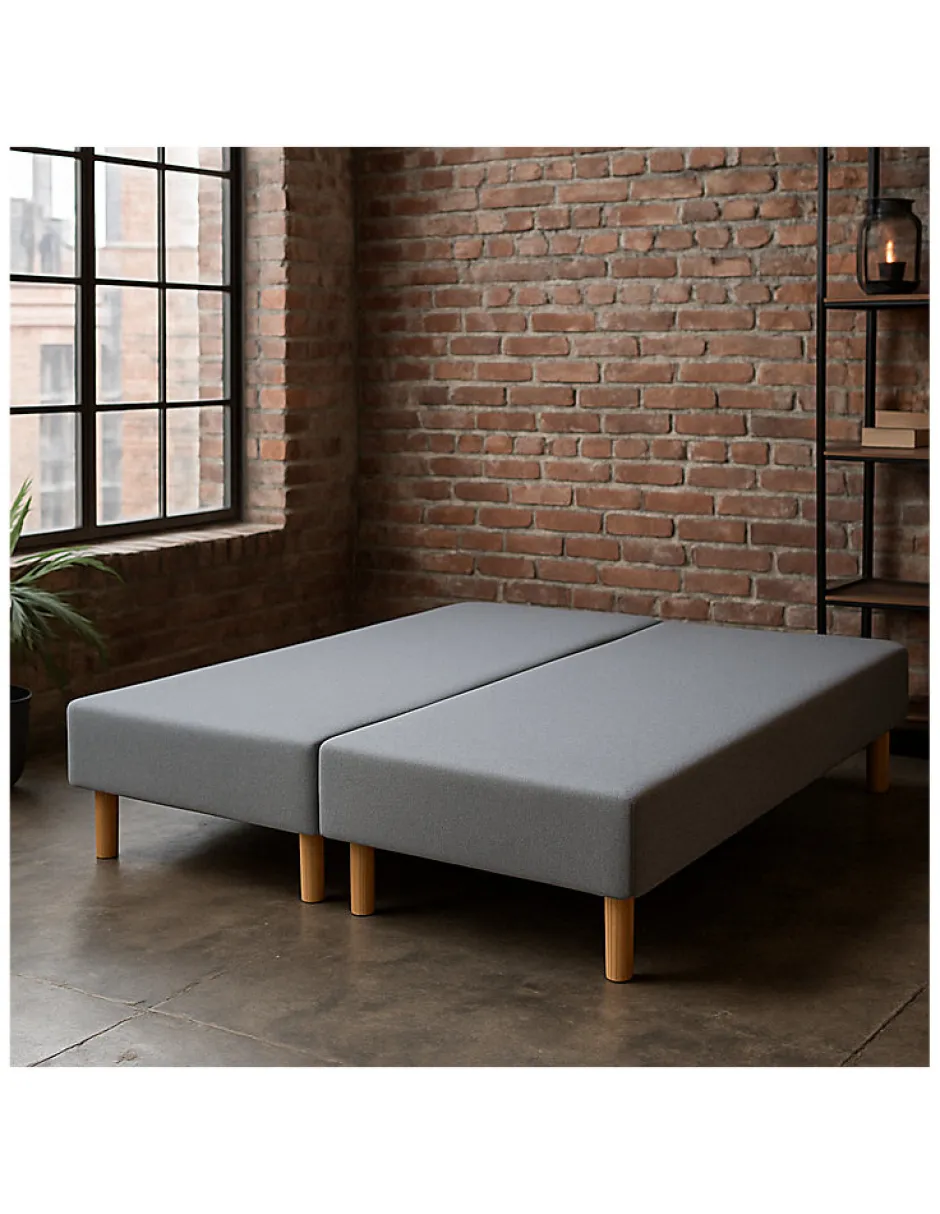 By Sommiflex. SOMMIER TAPISSIER GRIS 80x200x2 (160x200) FABRICATION FRANÇAISE ARTISANALE PIEDS OFFERTS HAUTEUR avec PIEDS 27 cm