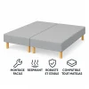 By Sommiflex. SOMMIER TAPISSIER GRIS 100x200x2 cm (200x200) FABRICATION FRANÇAISE ARTISANALE PIEDS OFFERTS HAUTEUR avec PIEDS 27 cm