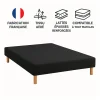 By Sommiflex. SOMMIER TAPISSIER NOIR 120x190 cm FABRICATION FRANÇAISE ARTISANALE PIEDS OFFERTS HAUTEUR avec PIEDS 27 cm