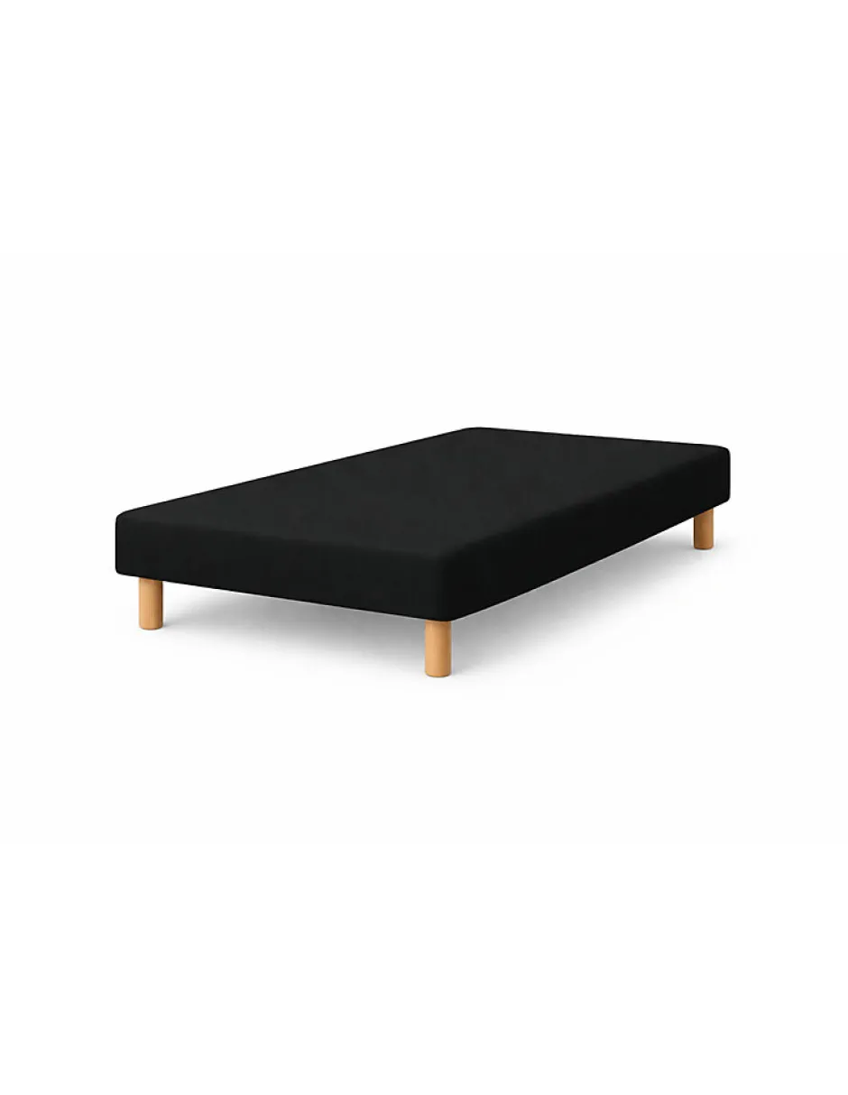 By Sommiflex. SOMMIER TAPISSIER NOIR 90x190 cm FABRICATION FRANÇAISE ARTISANALE PIEDS OFFERTS HAUTEUR avec PIEDS 27 cm
