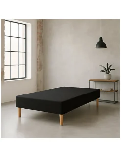 By Sommiflex. SOMMIER TAPISSIER NOIR 140x200 cm FABRICATION FRANÇAISE ARTISANALE PIEDS OFFERTS HAUTEUR avec PIEDS 27 cm