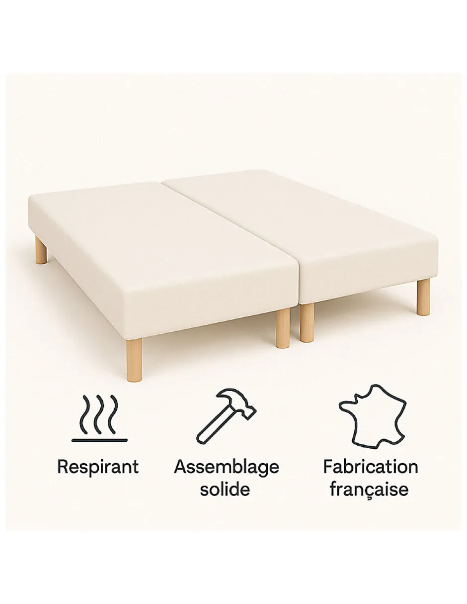 By Sommiflex. SOMMIER TAPISSIER NOIR 70x200x2 (140x200) FABRICATION FRANÇAISE ARTISANALE PIEDS OFFERTS HAUTEUR avec PIEDS 27 cm