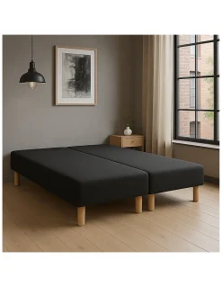 By Sommiflex. SOMMIER TAPISSIER NOIR 90x200x2 (180x200) FABRICATION FRANÇAISE ARTISANALE PIEDS OFFERTS HAUTEUR avec PIEDS 27 cm