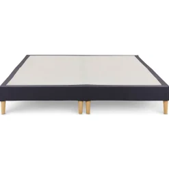 Idimex Sommier tapissier RENNES 180 x 200 cm revêtement tissu - Noir