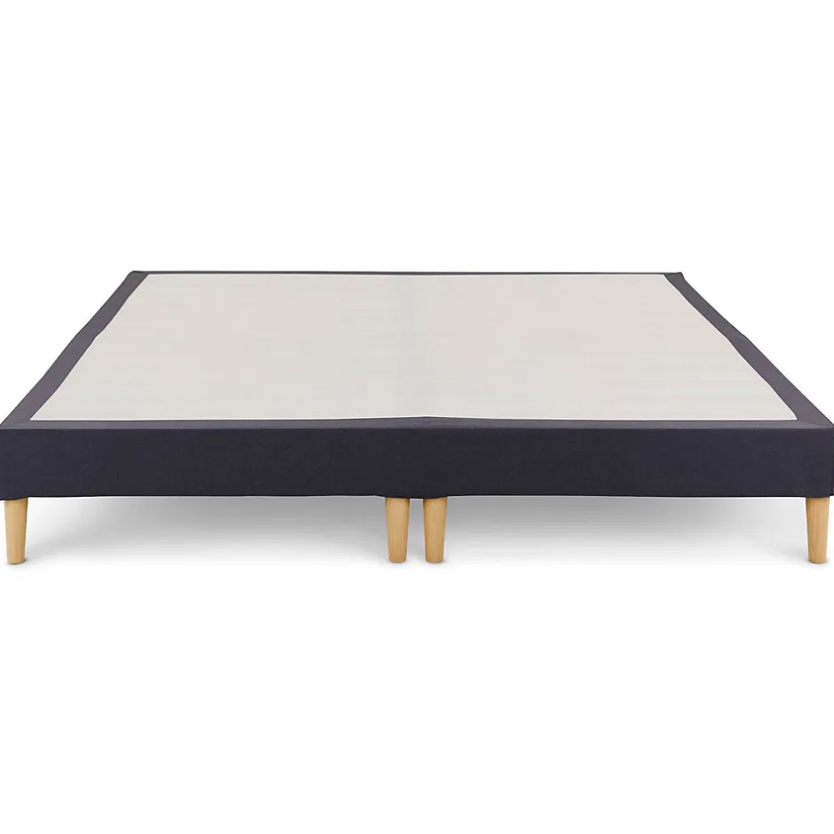 Idimex Sommier tapissier RENNES 180 x 200 cm revêtement tissu - Noir