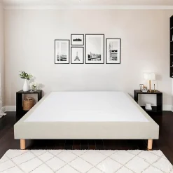 Bellecour Sommier tapissier Sisal 160x200 cm Epaisseur 18 cm Beige (pieds inclus)