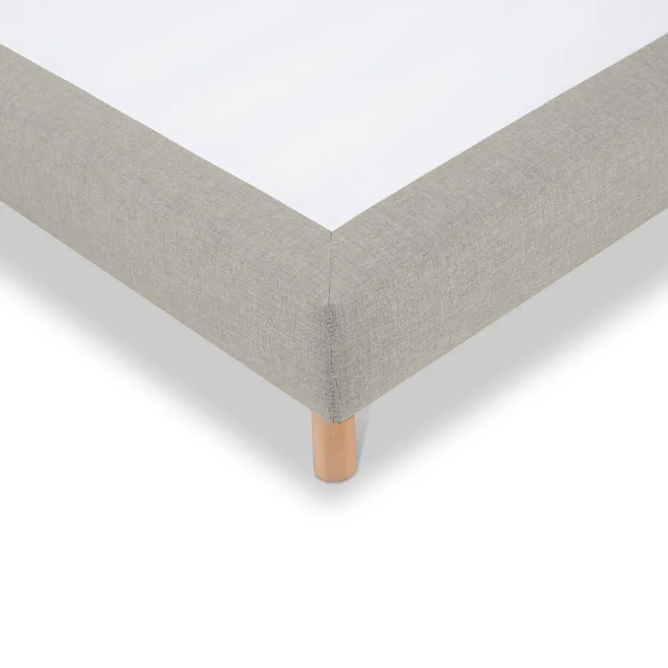 Bellecour Sommier tapissier Sisal 160x200 cm Epaisseur 18 cm Beige (pieds inclus)