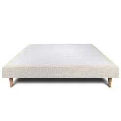Sommeil De Plomb Sommier Tapissier Tissu Beige clair 135x190 H29cm