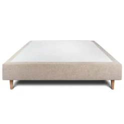 Sommeil De Plomb Sommier Tapissier Tissu Beige brun 140x190 H35cm