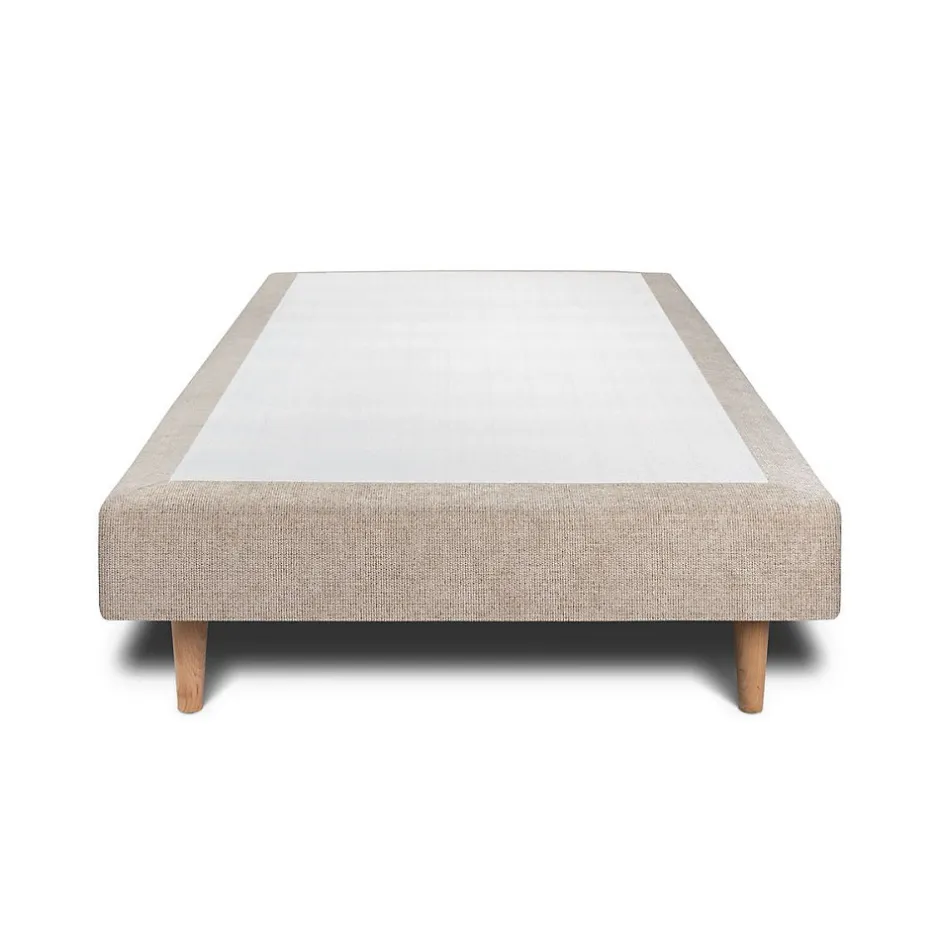Sommeil De Plomb Sommier Tapissier Tissu Beige brun 90x190 H29cm Sale