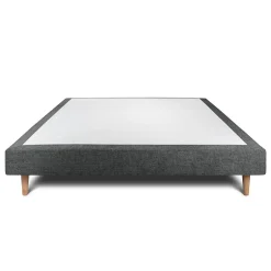 Sommeil De Plomb Sommier Tapissier Tissu Gris anthracite 160x200 H29cm New
