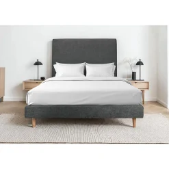 Sommeil De Plomb Sommier Tapissier Tissu Gris anthracite 150x200 H29cm