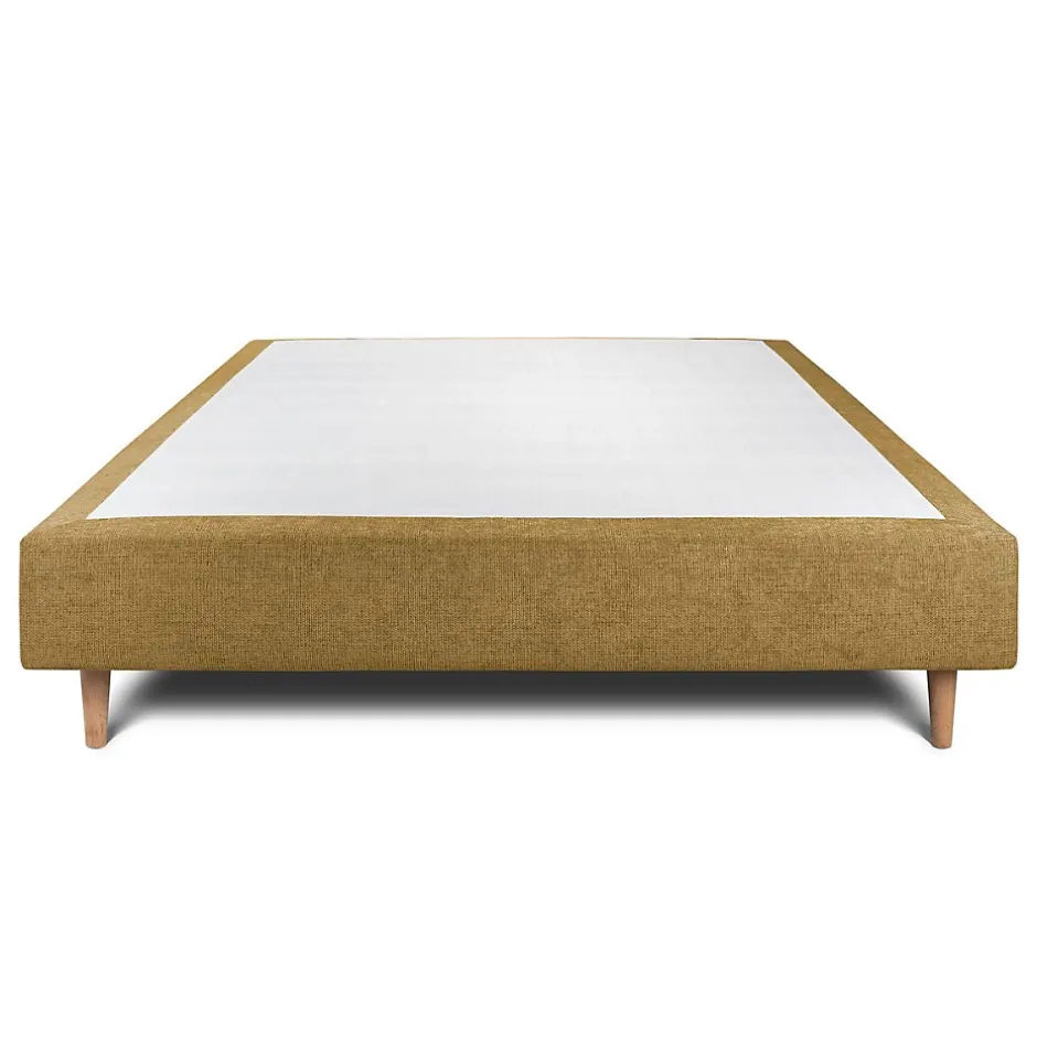 Sommeil De Plomb Sommier Tapissier Tissu Jaune 150x190 H35cm Hot