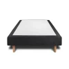Sommeil De Plomb Sommier Tapissier Tissu Noir 90x200 H29cm Discount