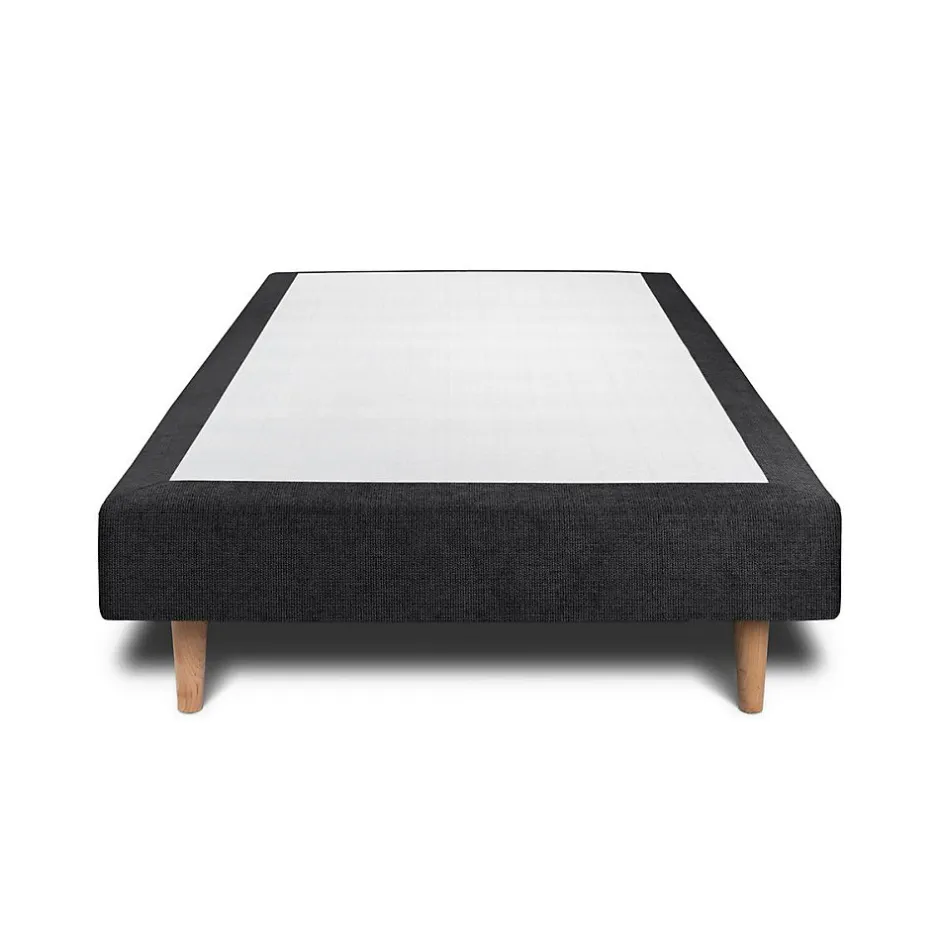 Sommeil De Plomb Sommier Tapissier Tissu Noir 90x200 H29cm Discount