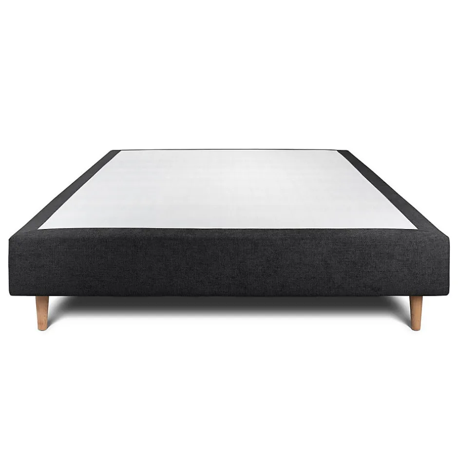 Sommeil De Plomb Sommier Tapissier Tissu Noir 150x200 H35cm