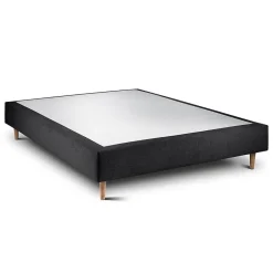 Sommeil De Plomb Sommier Tapissier Tissu Noir 135x190 H35cm