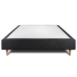 Sommeil De Plomb Sommier Tapissier Tissu Noir 135x190 H35cm