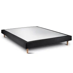 Sommeil De Plomb Sommier Tapissier Tissu Noir 160x200 H29cm Clearance