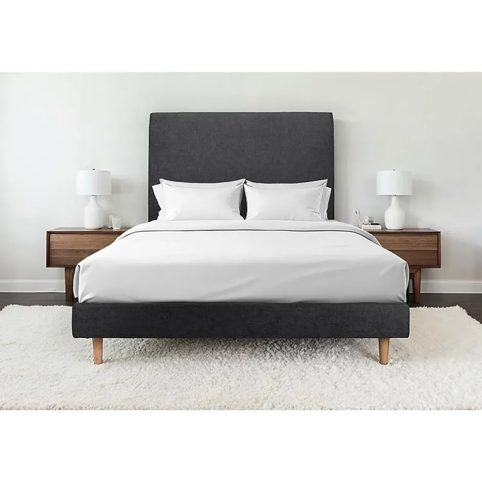 Sommeil De Plomb Sommier Tapissier Tissu Noir 150x190 H29cm Hot
