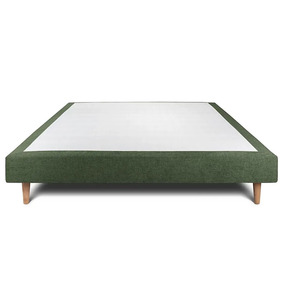 Sommeil De Plomb Sommier Tapissier Tissu Vert 135x190 H29cm New