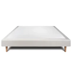 Sommeil De Plomb Sommier Tapissier Velours Gris clair 140x190 H29cm Hot
