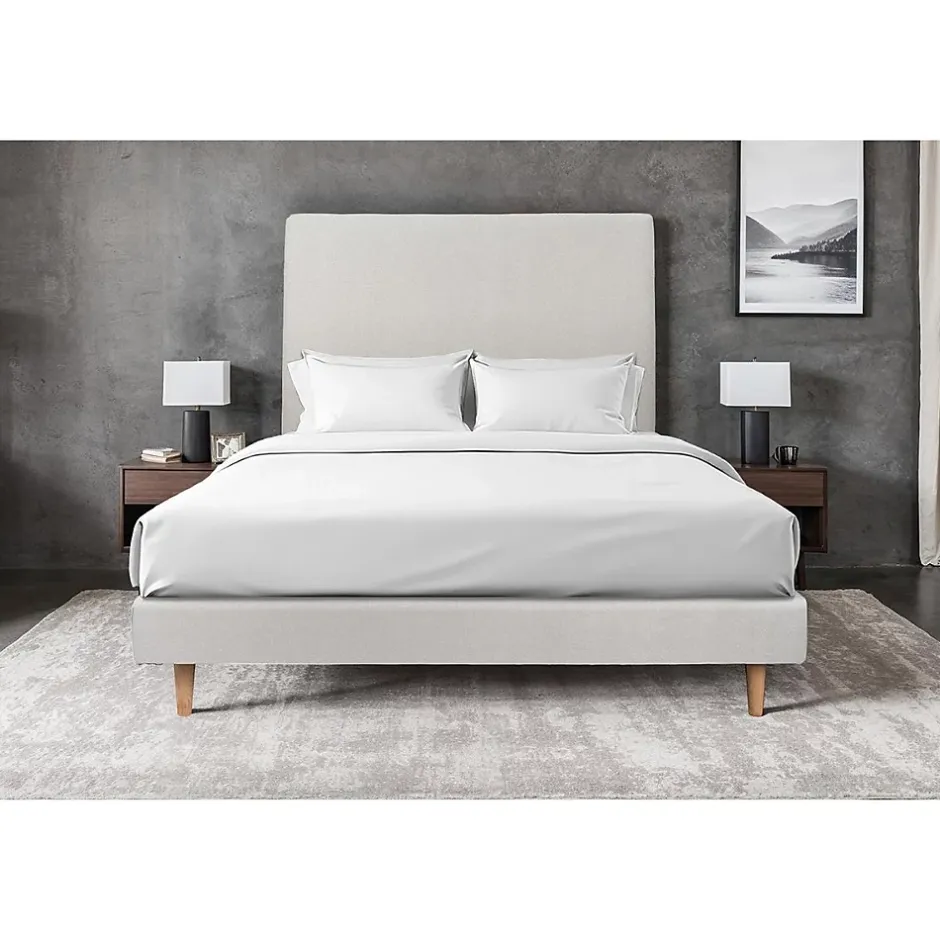 Sommeil De Plomb Sommier Tapissier Velours Gris clair 140x190 H29cm Hot